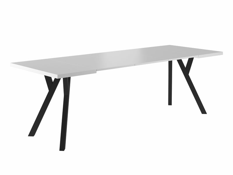 Table MERLIN WHITE MATTE / BLACK 90(240)X90