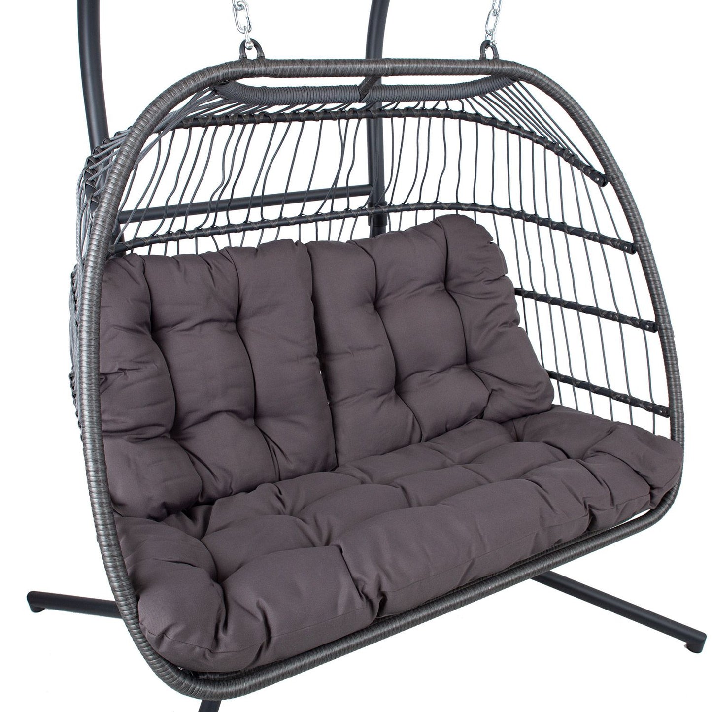 Hanging rocking chair YOYO 2-seater 152x107xH198cm, Gray 