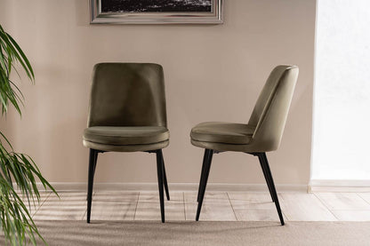 Chair KAYLA VELVET BLACK FRAME / OLIVE BLUVEL 77 