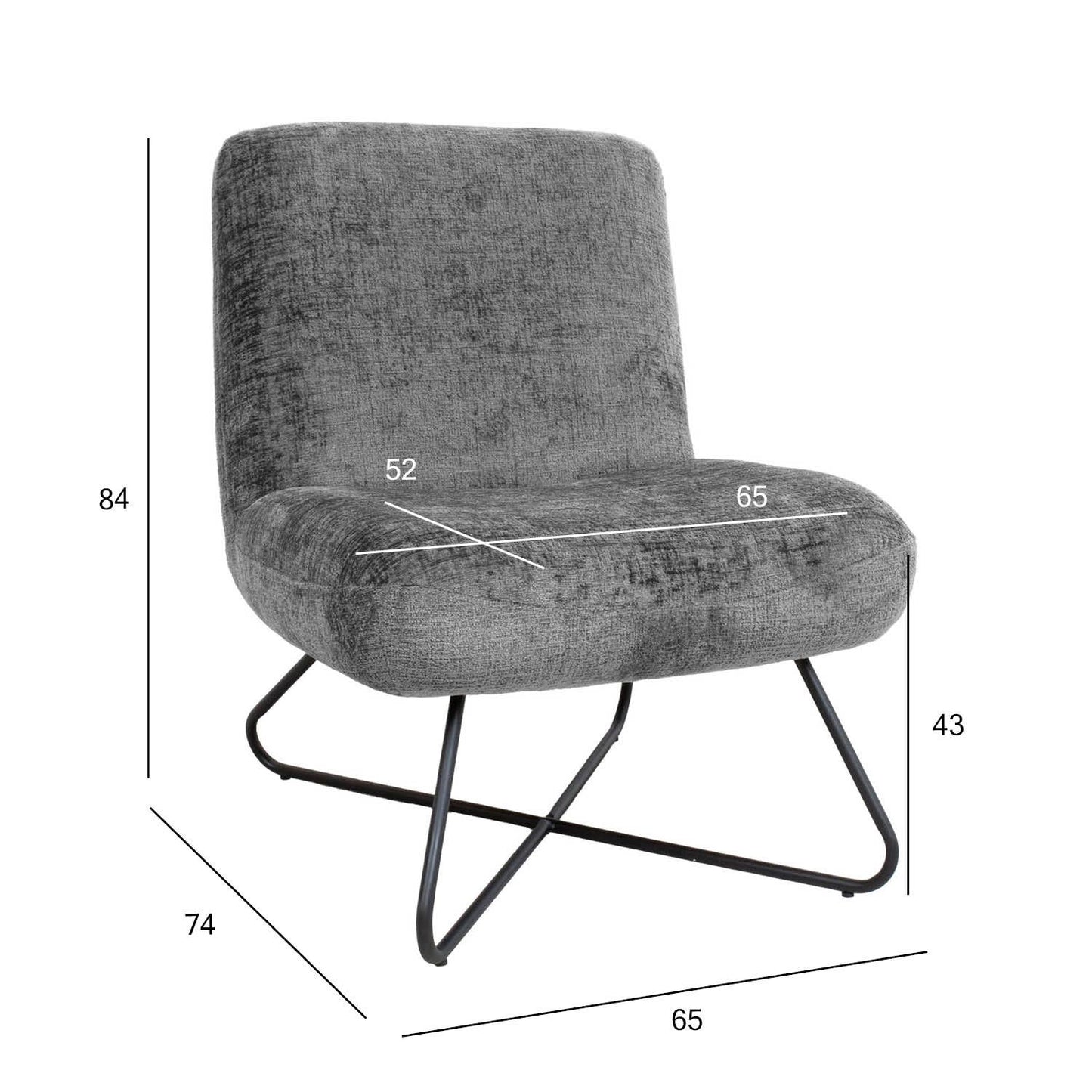 Lounge chair FARICA dark gray 