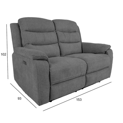 Sofa MIMI 2-seater 153x93xH102cm, electric sofa, gray