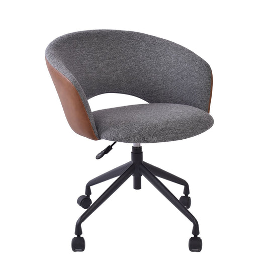 Work chair KARINA with castors, grey/light brown 