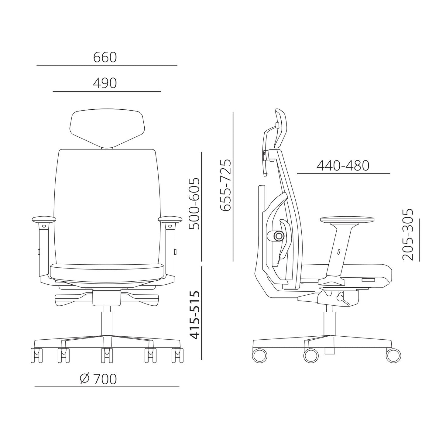 Work chair TUNE black