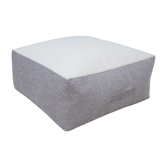 Pouf LAMB BAG 80x80xH30cm, white/light gray