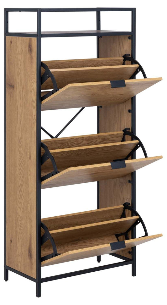 Shoe rack SEAFRORD 56x30xH129cm, black 