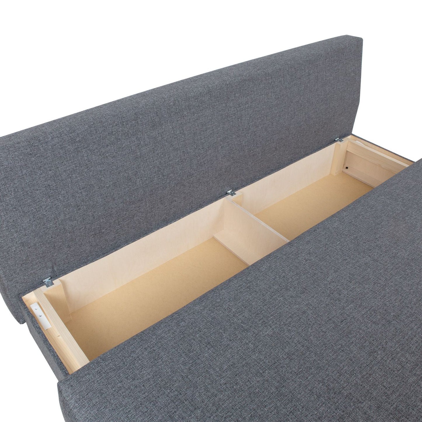 Sofa-bed VILLA with storage box, gray