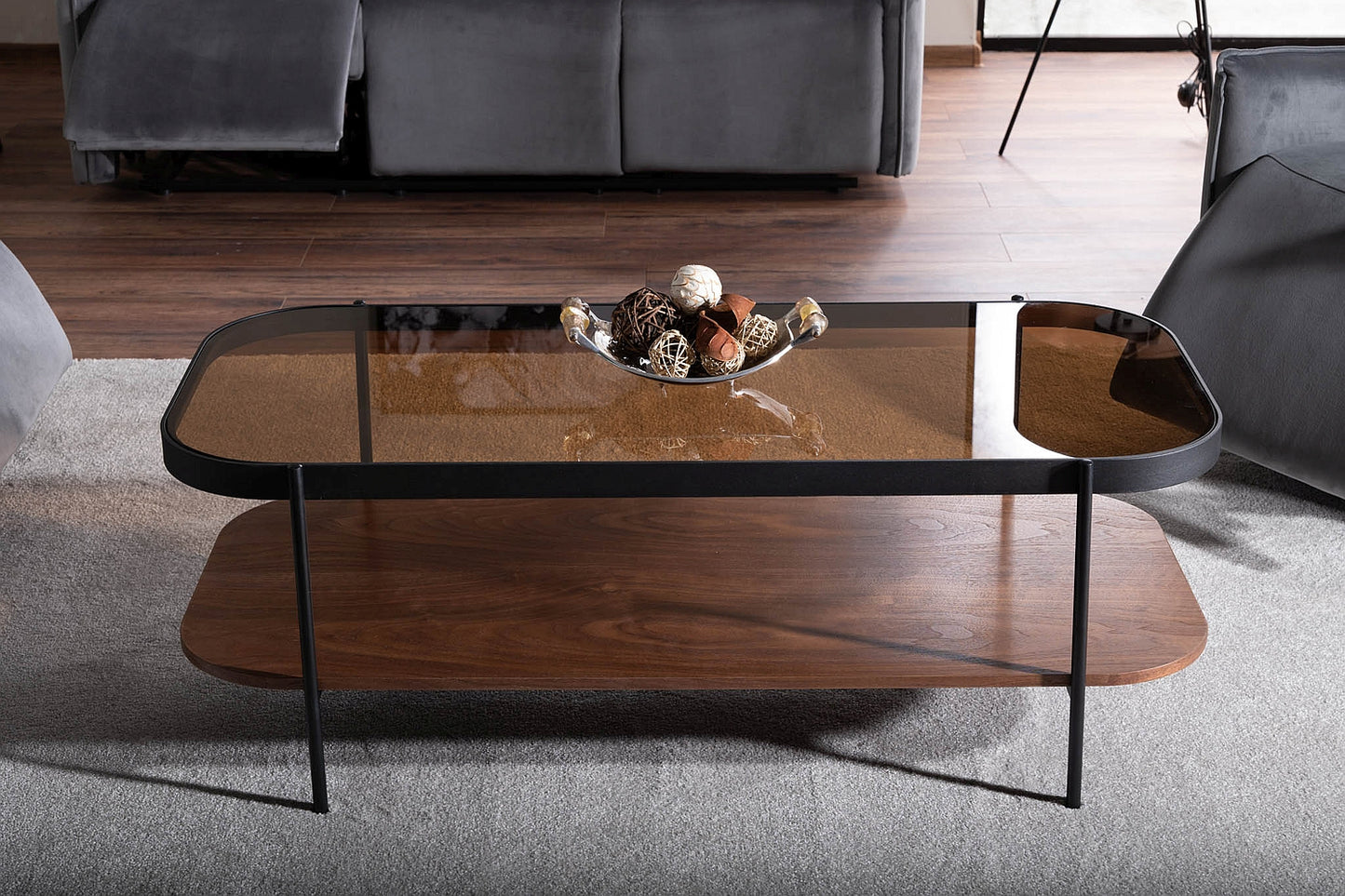 Coffee table PRIMA AMBER/WALNUT 120X58X43