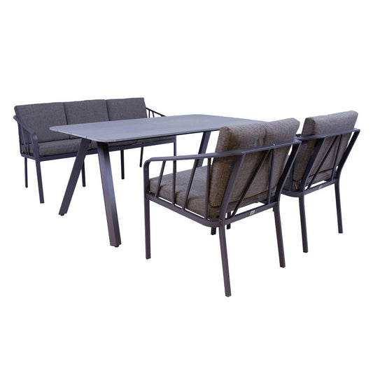 Garden furniture set KAHLA table, sofa and 2 chairs / Grey 