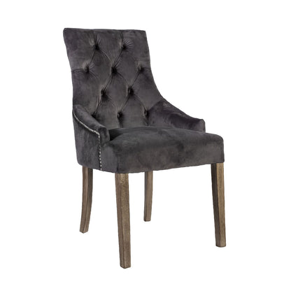 Armchair HOLMES VELVET 53x63xH94cm, dark grey 