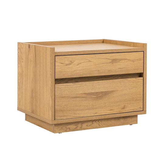 Bedside table SACHA 50x40xH40cm, melamine with oak decor