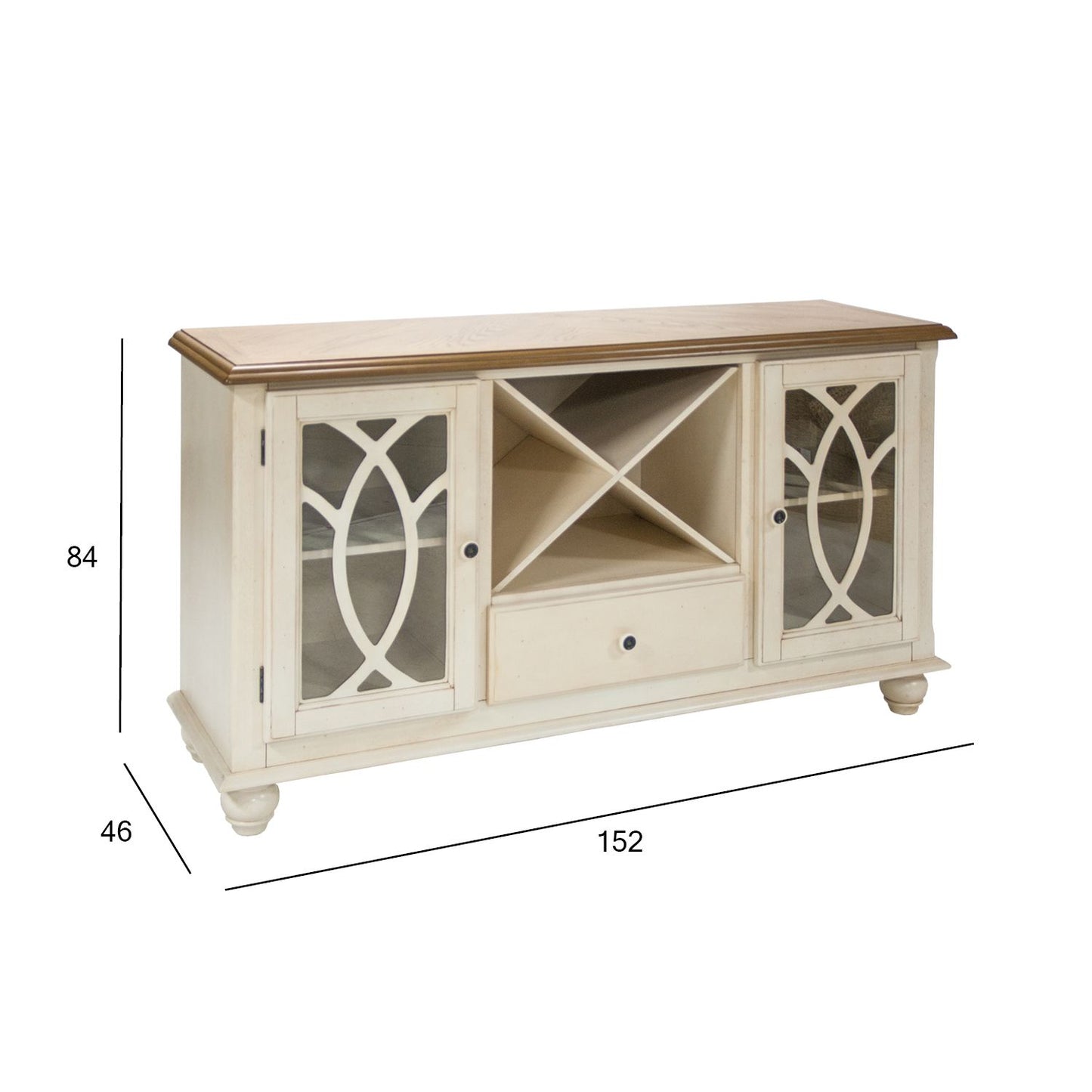 Dresser LILY 152x46xH84cm, antique white