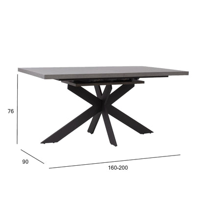 Table EDDY 160/200x90xH76cm, gray melamine