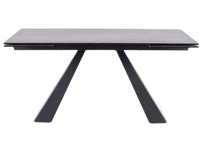 Table SALVADORE CERAMIC GRAY MARBLE/BLACK MATTE (160-240)X90