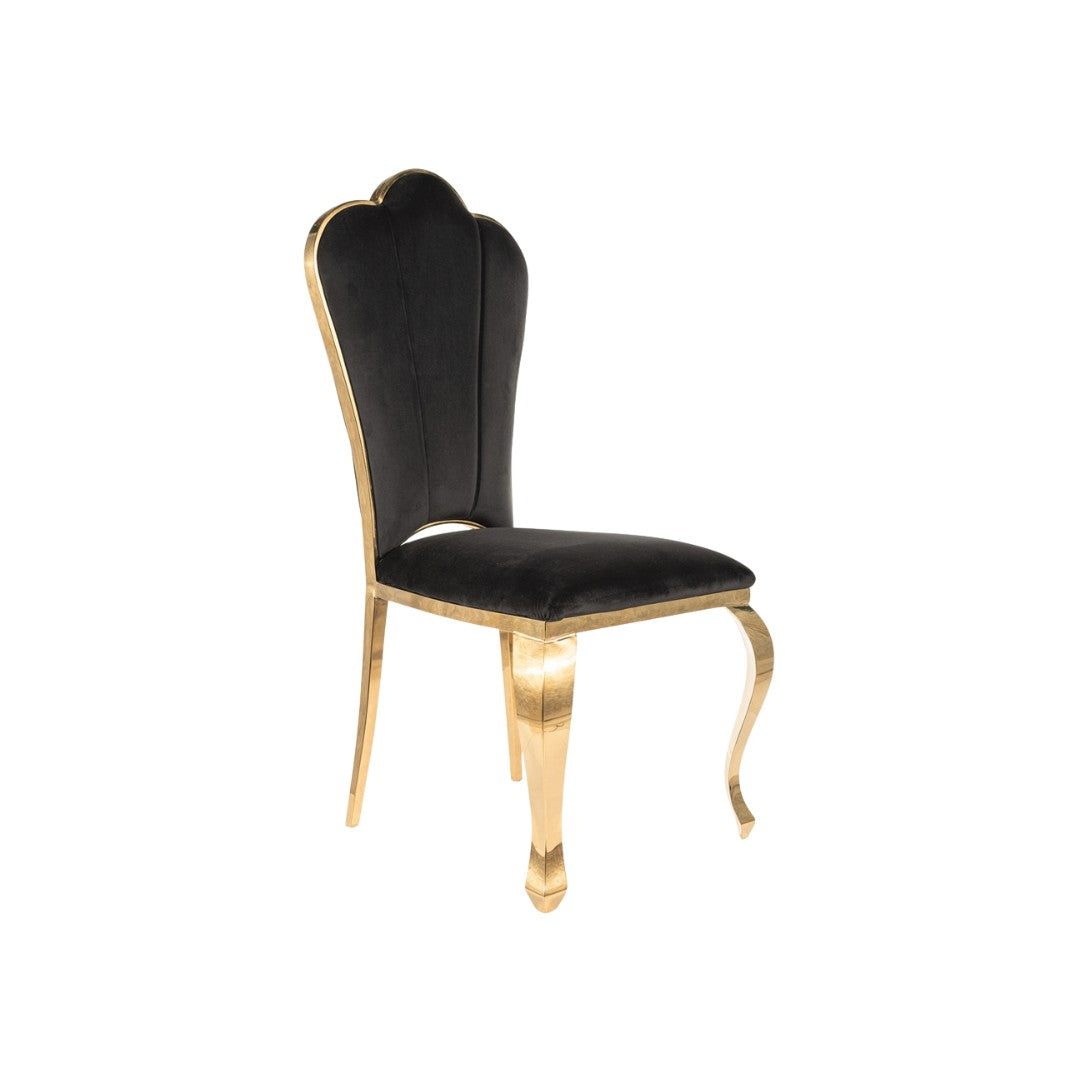 Chair QUEEN VELVET GOLD FRAME/BLACK BLUEVEL 19 