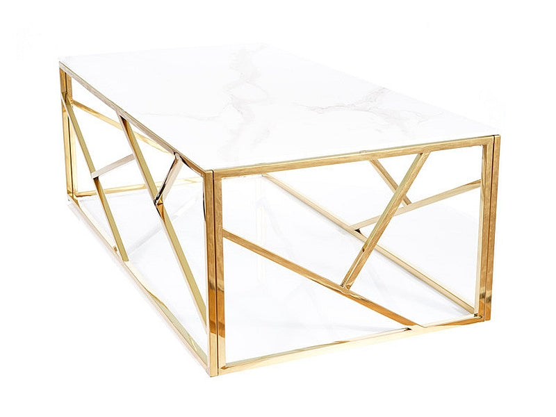 Coffee table ESCADA A II WHITE MARBLE EFFECT/GOLD 120X60