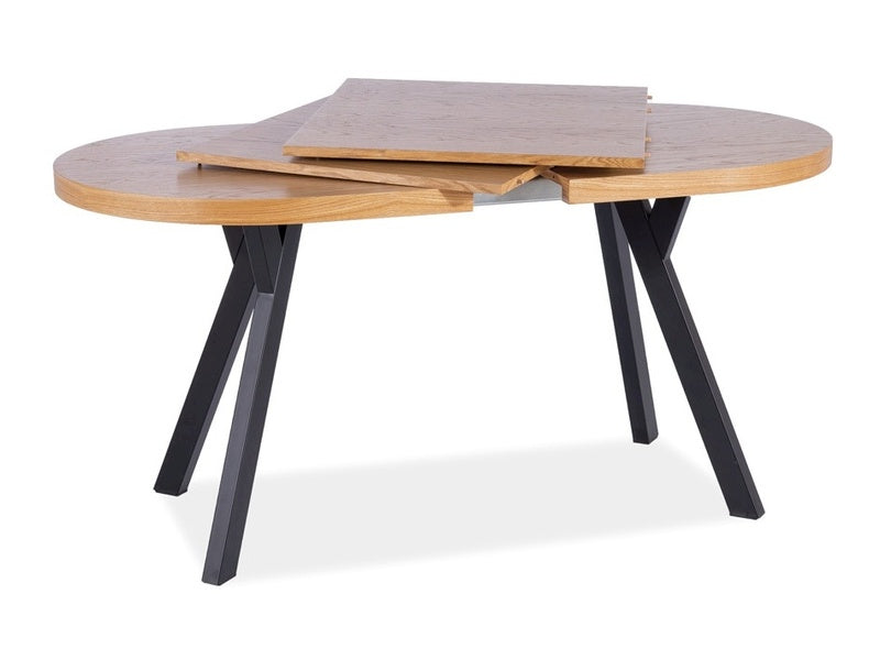 Table DOMINGO II NATURAL OAK / BLACK VENEER 140(272)X80