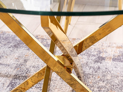 Table AGIS TRANSPARENT/GOLD FI 90