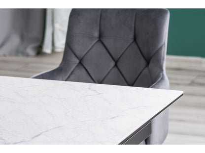 Table CAVALLI II CERAMIC WHITE MARBLE / BLACK MATTE 160(240)X90