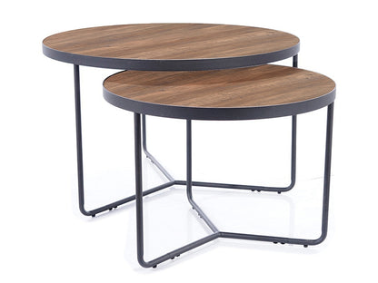 Coffee table ITALIA II WALNUT / BLACK (SET)