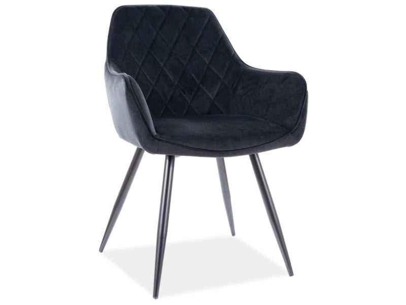 Armchair LINEA VELVET BLACK FRAME/BLACK BLUVEL 19 