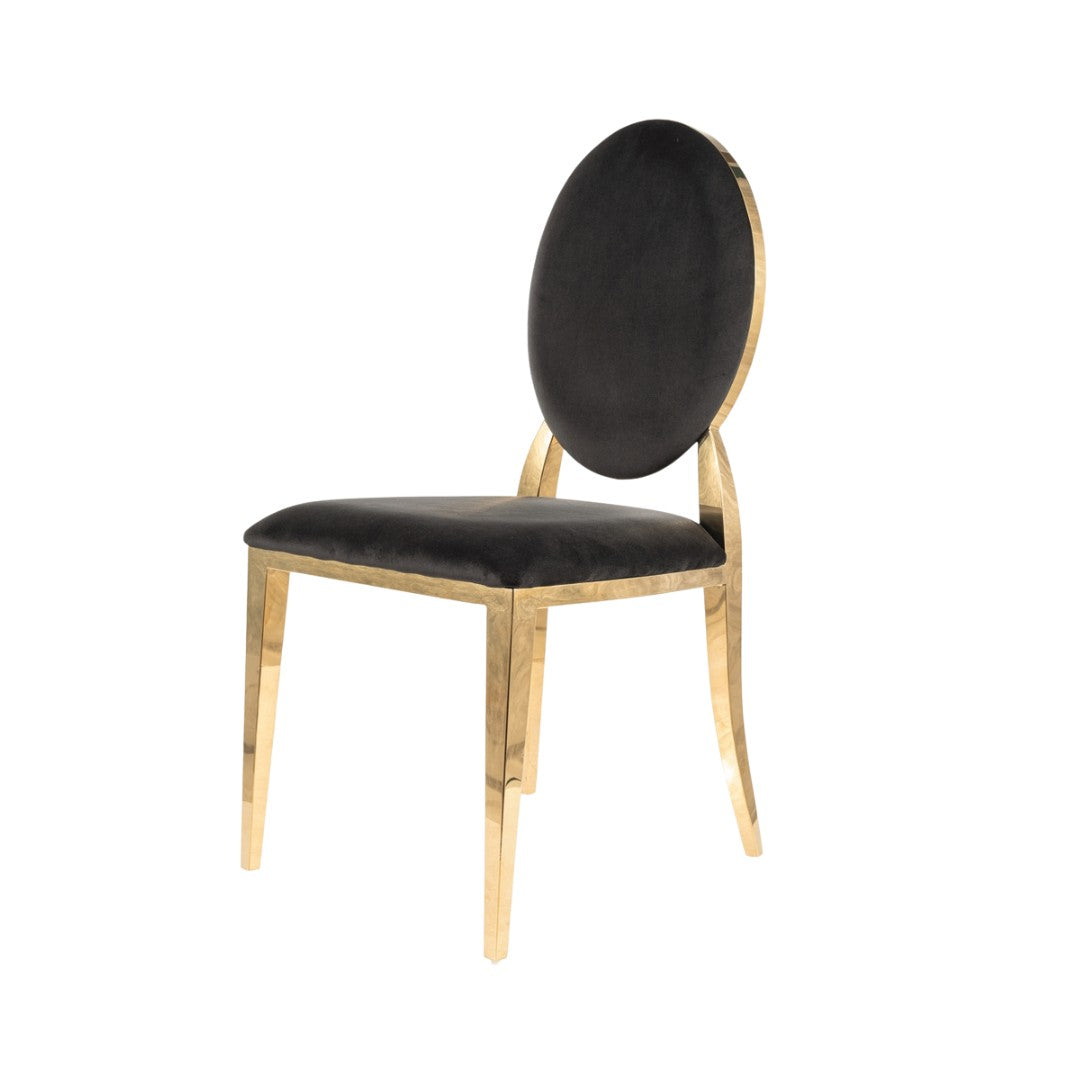 Chair KING VELVET GOLD FRAME/BLACK BLUEVEL 28 