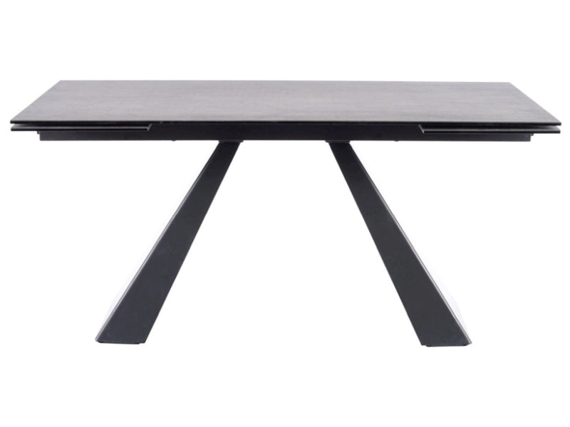 Table SALVADORE CERAMIC GRAY MARBLE/BLACK MATTE (180-260)X90