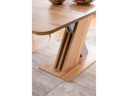 Table EXEL OAK COLOR WOTAN / SILVER 140(180)X85 (D)