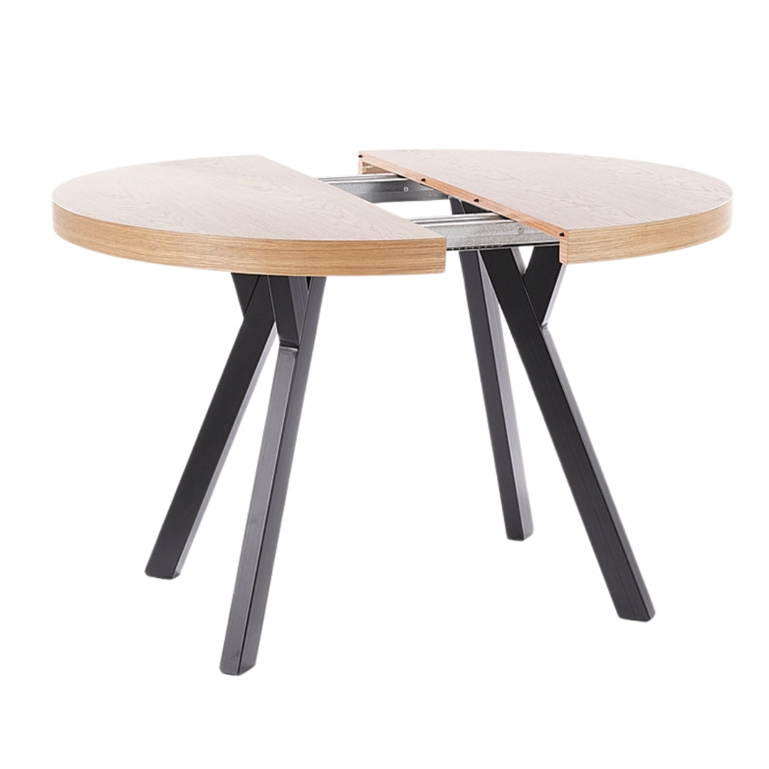 Table DOMINGO NATURAL OAK / BLACK VENEER FI 100 (100-250)