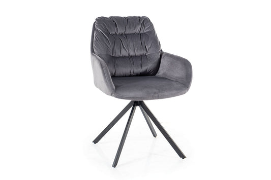 Chair SPELLO VELVET BLACK FRAME/GRAY BLUVEL 14