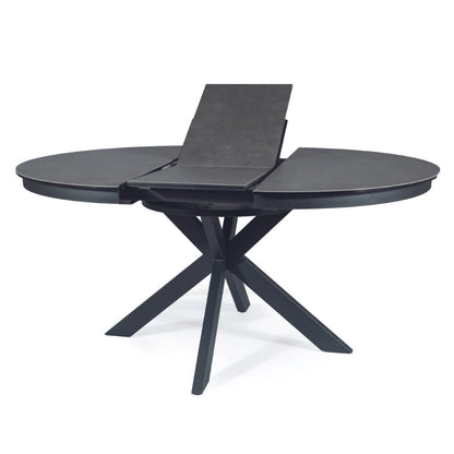 Table PORTO CERAMIC DARK GRAY MARBLE EFFECT/BLACK MATTE 120(160)X120