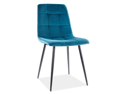 Chair MILA VELVET BLACK FRAME/TURQUOISE BLUVEL 85