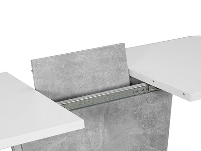 Table CALIPSO WHITE MATTE / GRAY (CONCRETE EFFECT) 110(145)X68,6 