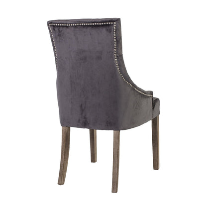 Armchair HOLMES VELVET 53x63xH94cm, dark grey 