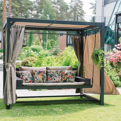 Swing gazebo BARCELONA / Brown/beige 