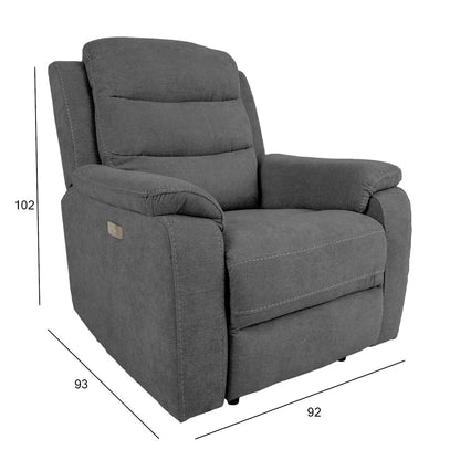 Lounge chair MIMI electric 92x93xH102cm, gray 