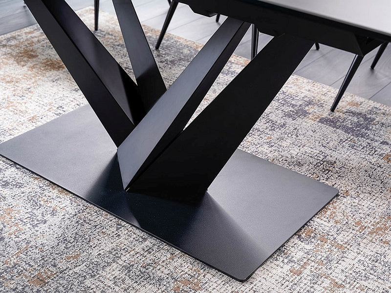 Table SORENTO CERAMIC DARK GRAY MARBLE EFFECT/BLACK MATTE 160(220)X90