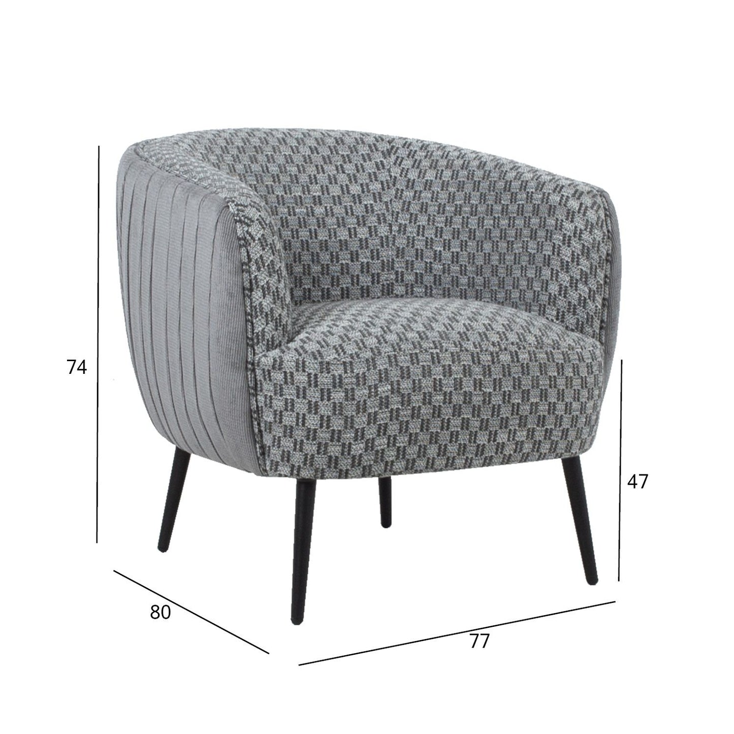 Lounge chair ACCENT 77x80xH74cm, gray 