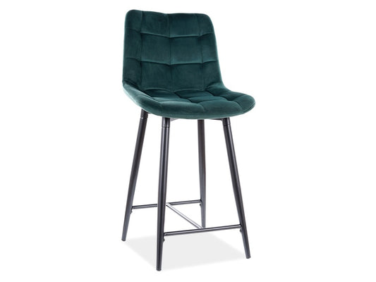 Bar Chair CHIC H-2 VELVET BLACK FRAME / GREEN BLUVEL 78 