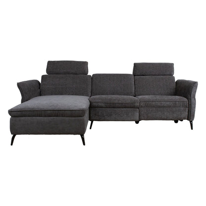 Corner sofa DAYTON KS, electric chair, dark gray