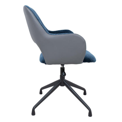 Work chair KENO without wheels, blue/grey 