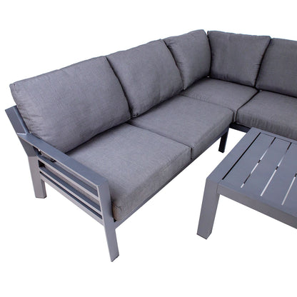 Garden furniture set TOMSON table and corner sofa / Dark grey