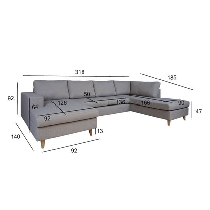 Corner sofa HARALD RC gray