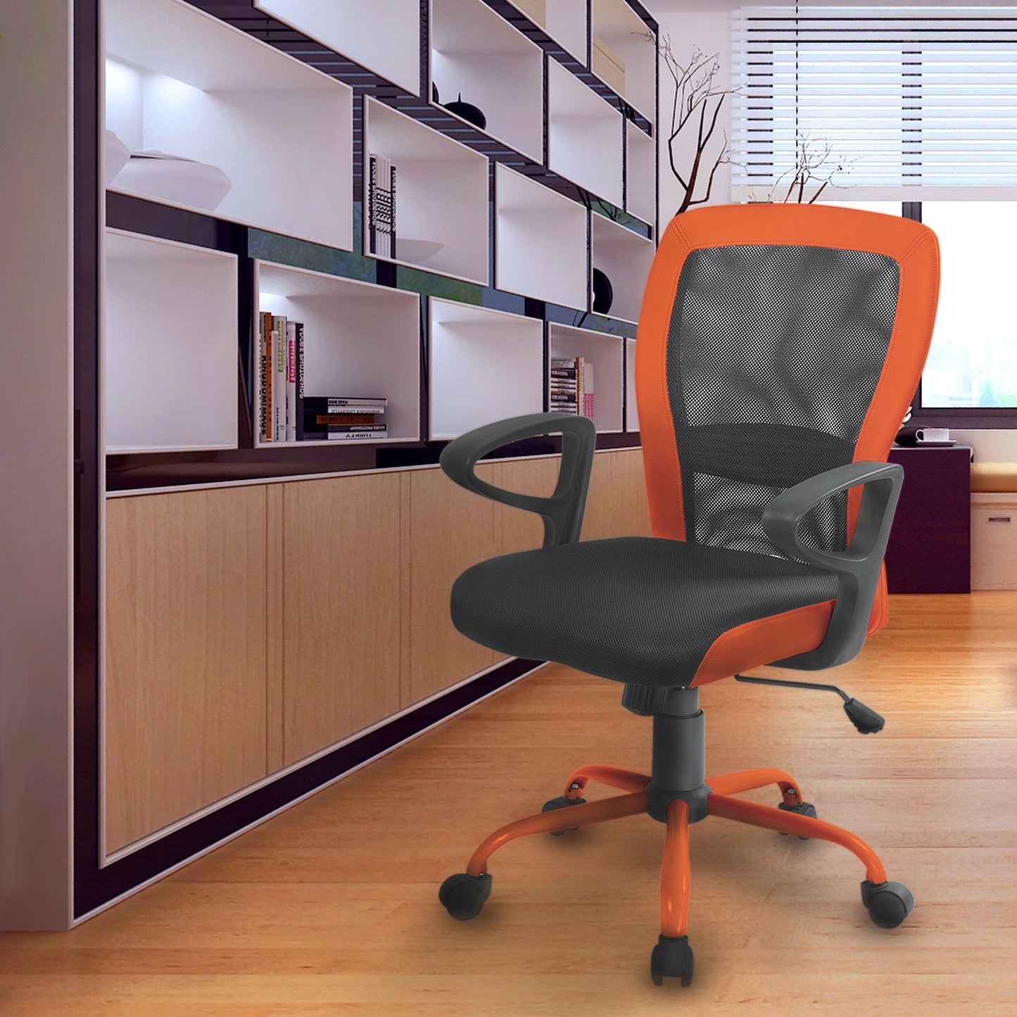 Work chair LENO grey/orange 