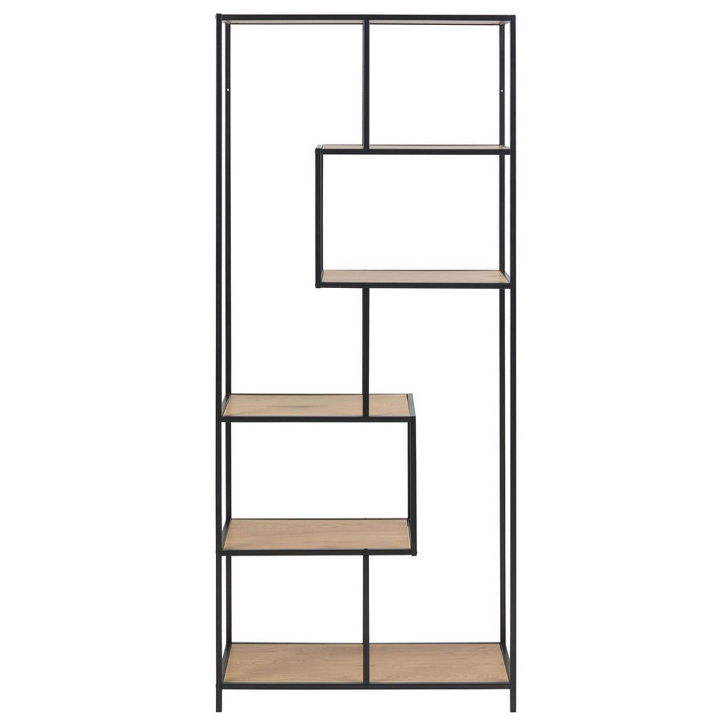 Plaukts SEAFORD 77x35xH185cm, savvaļas ozols/melns