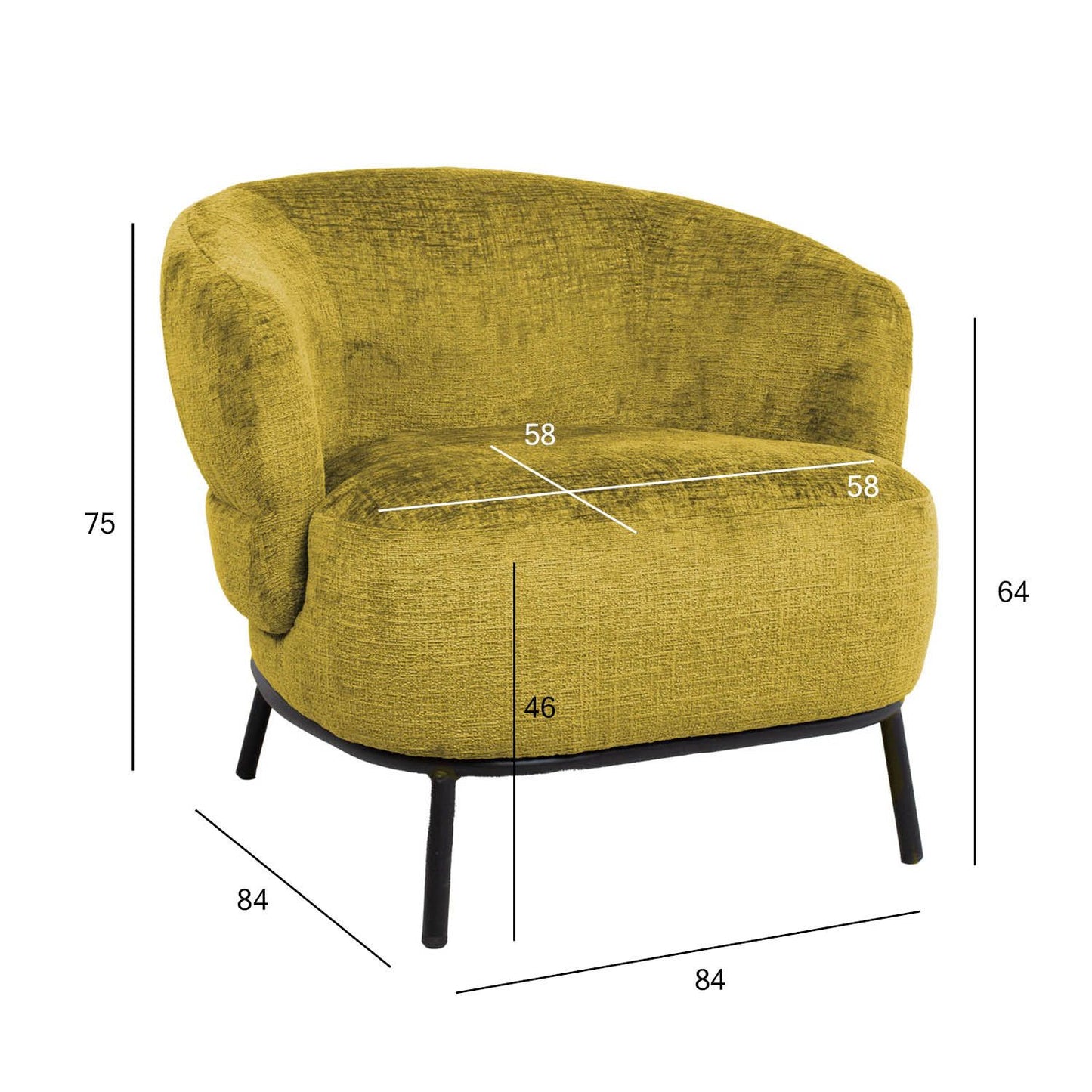 Lounge chair GEMALA yellow 