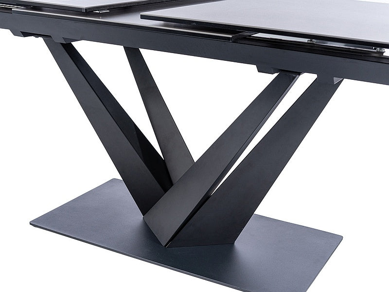 Table SORENTO CERAMIC DARK GRAY MARBLE EFFECT/BLACK MATTE 160(220)X90