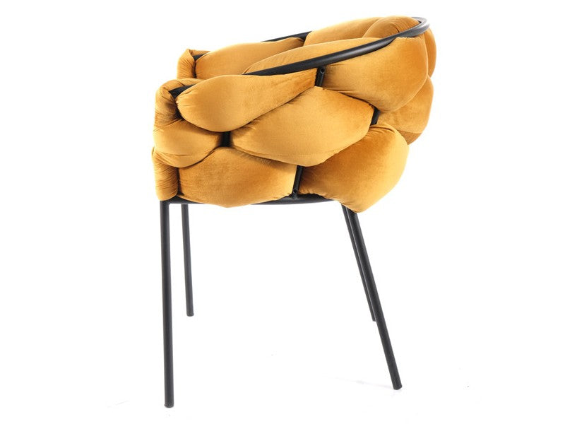 Chair NORTE VELVET BLACK FRAME / CURRY BLUEWELL 68