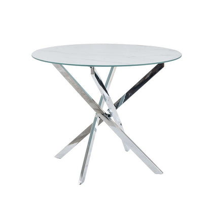 Table AGIS WHITE MARBLE EFFECT/CHROME FI 90