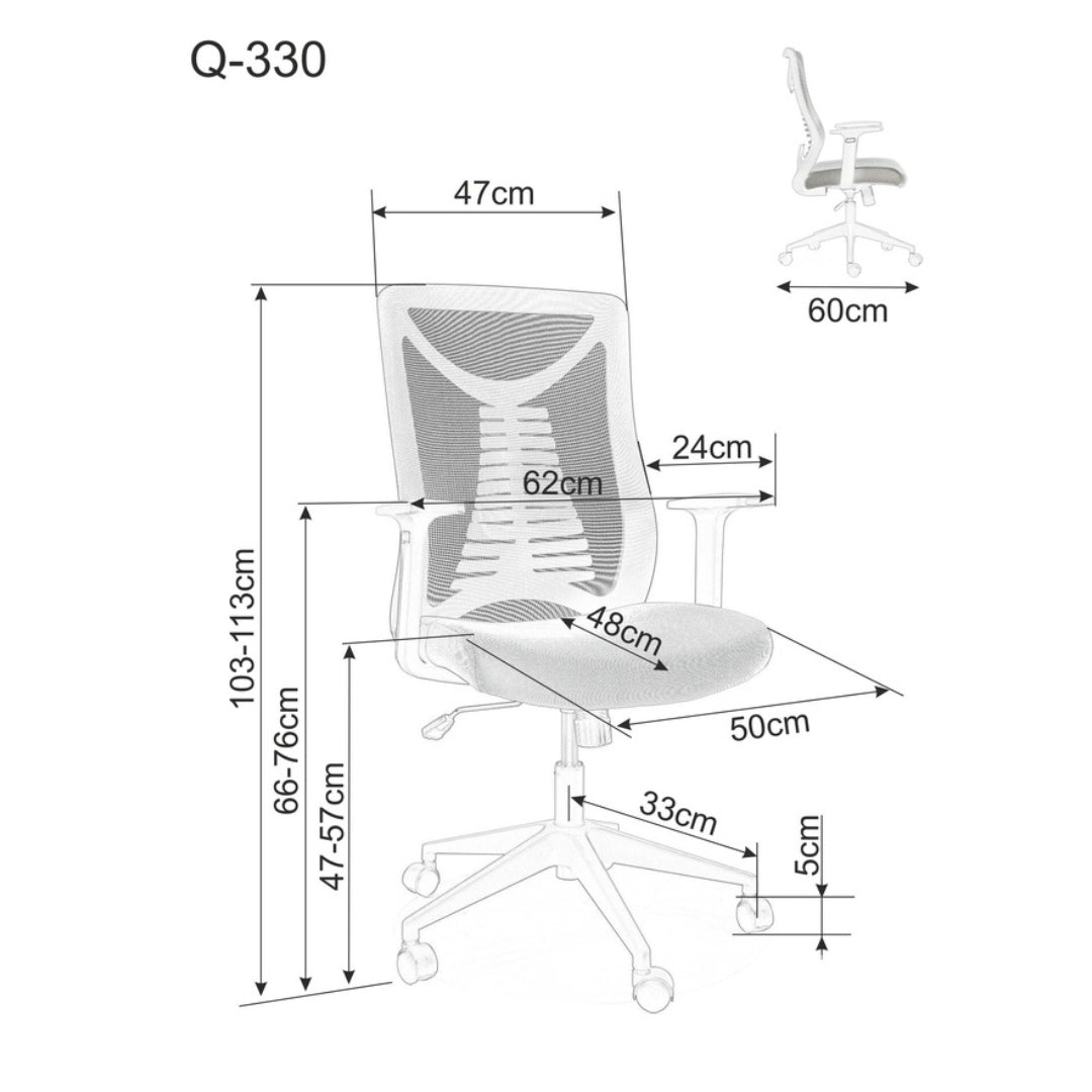 Office Chair Q-330 BLACK/YELLOW 