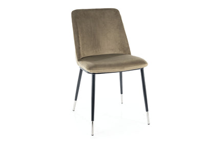 Chair JILL VELVET BLACK/CHROME FRAME / OLIVE BLUVEL 77 